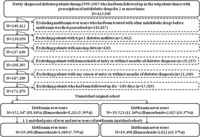 Chronic Metformin Therapy is Associated with a Lower Risk of Hemorrhoid in Patients with Type 2 Diabetes Mellitus